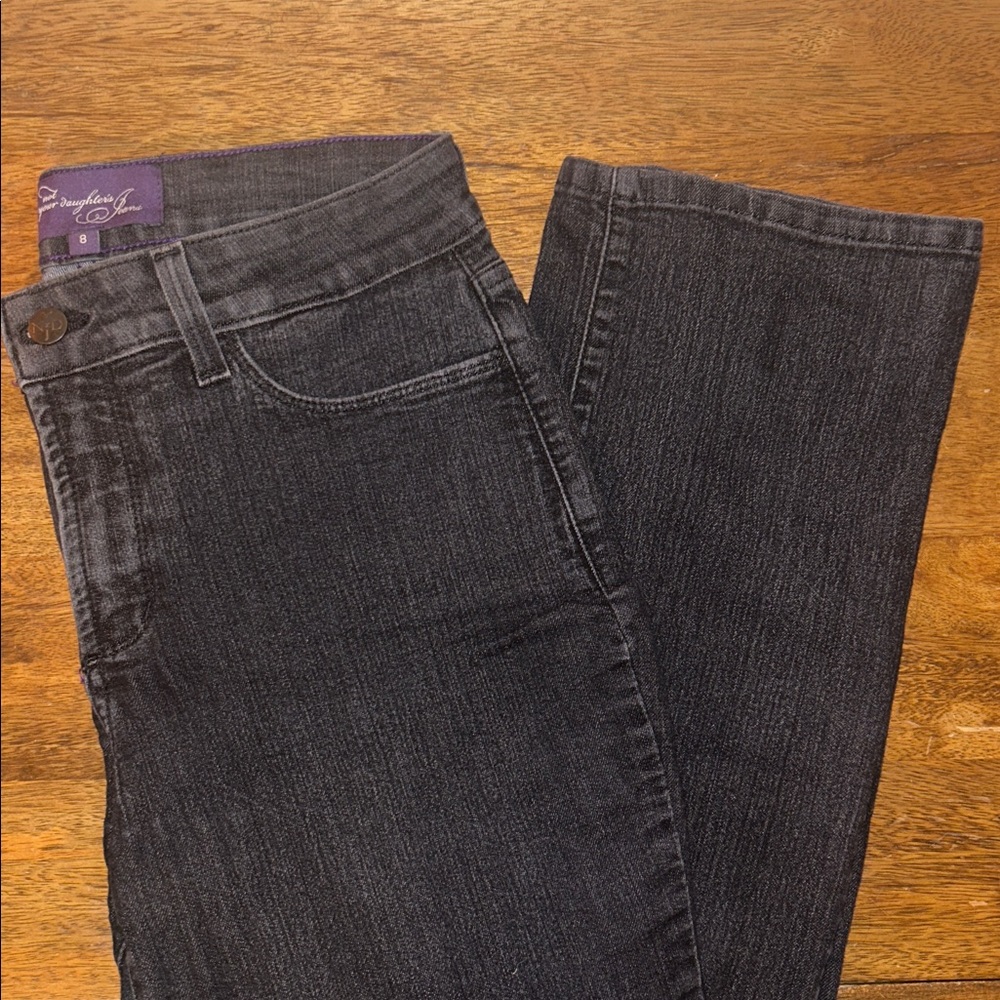 Not Your Daughters Jeans Black Denim Jeans Sparkly Pockets Made in USA Size 8